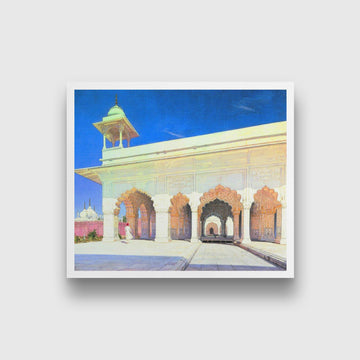 Throne hall of the great mughal shah jahan and aurang zeb in delhi fort Painting - Meri Deewar 6 : 5 Horizontal Premium Wall Art Canvas by MeriDeewar