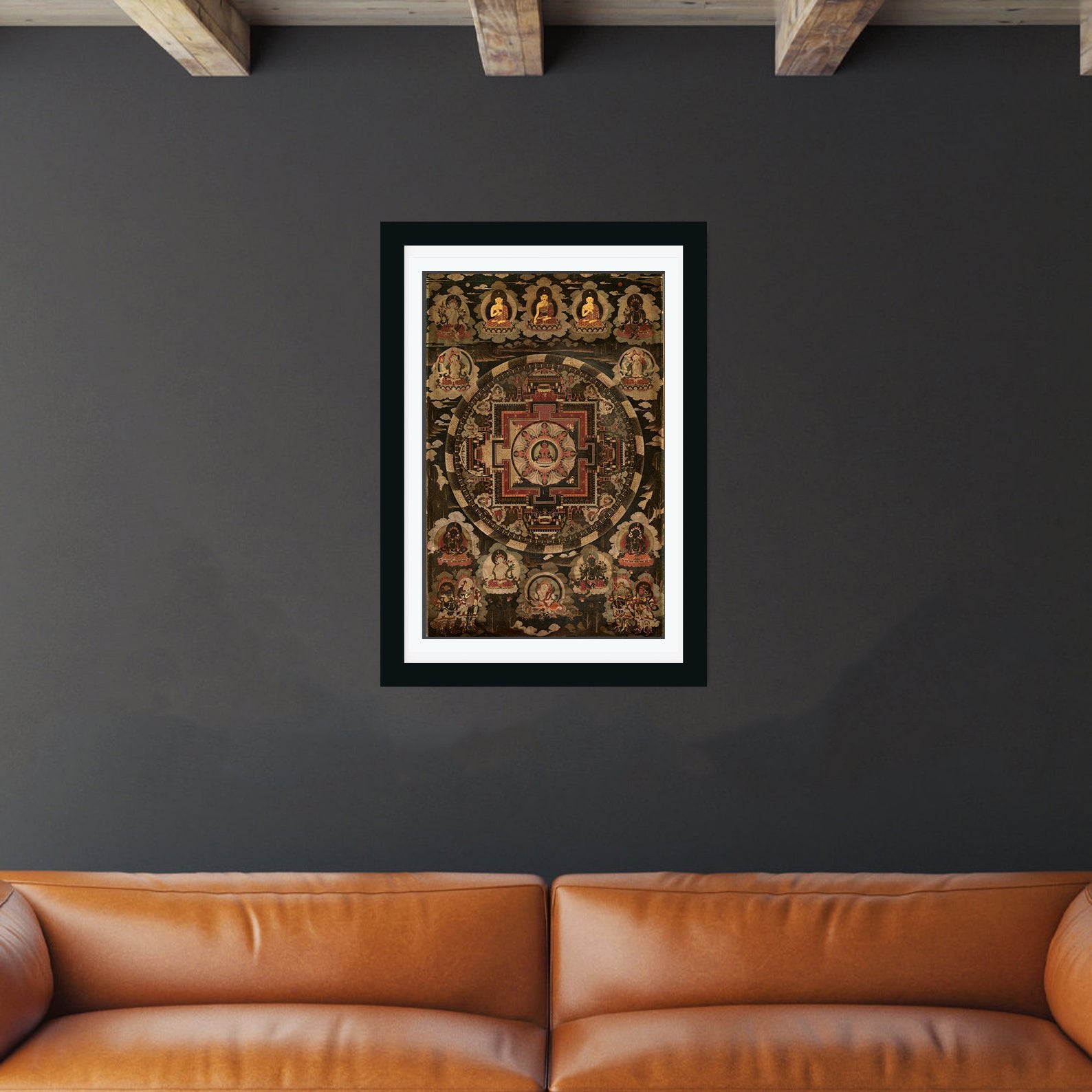 Tibet Mandala Painting 2 : 3 Vertical Premium Wall Art Canvas by MeriDeewar