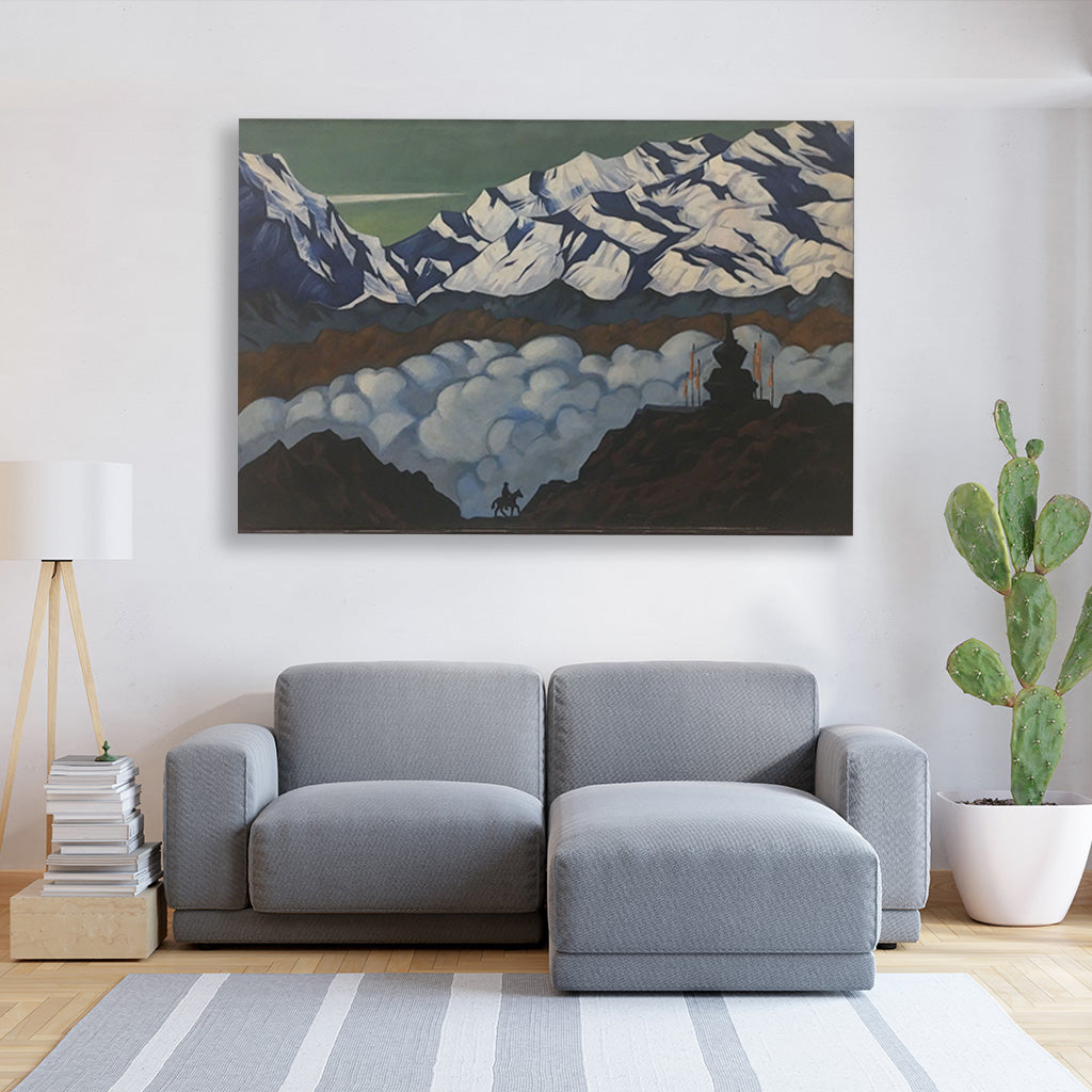 Tibet Painting - Meri Deewar 3 : 2 Horizontal Premium Wall Art Canvas by MeriDeewar