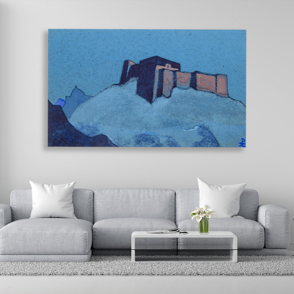 Tibetan dzong Painting - Meri Deewar 3 : 2 Horizontal Premium Wall Art Canvas by MeriDeewar