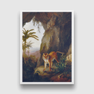 Tiger in a Cave Painting 3 : 4.2 Vertical Premium Wall Art Canvas by MeriDeewar