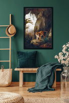 Tiger in a Cave Painting 3 : 4.2 Vertical Premium Wall Art Canvas by MeriDeewar