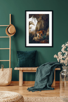 Tiger in a Cave Painting 3 : 4.2 Vertical Premium Wall Art Canvas by MeriDeewar