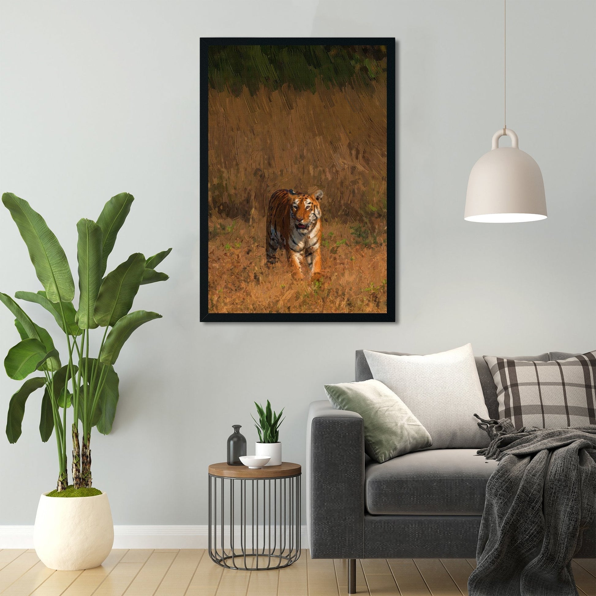 Tiger Painting - Meri Deewar 2 : 3 Vertical Premium Wall Art Canvas by MeriDeewar