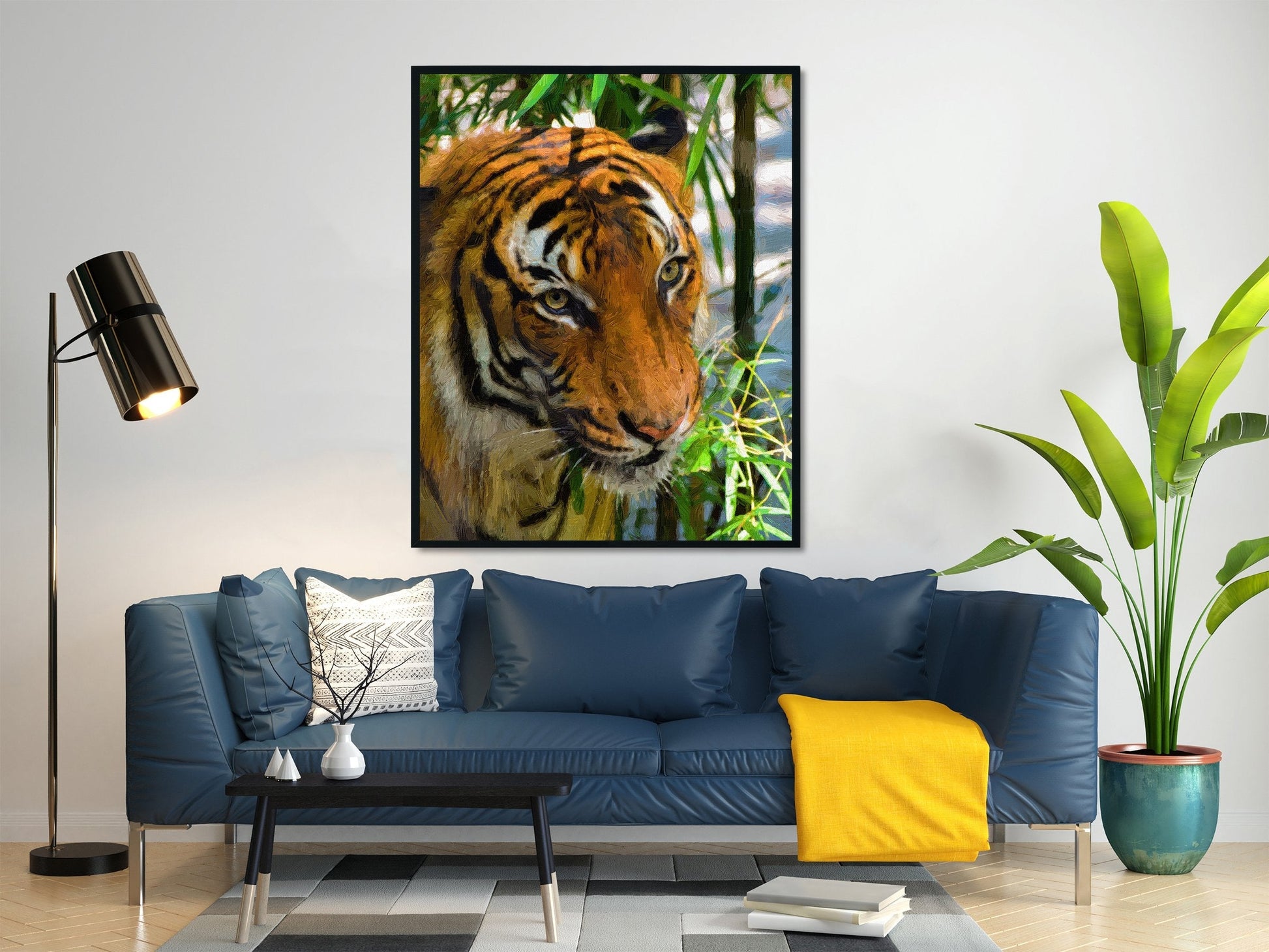 Tiger Painting - Meri Deewar 5 : 6 Vertical Premium Wall Art Canvas by MeriDeewar