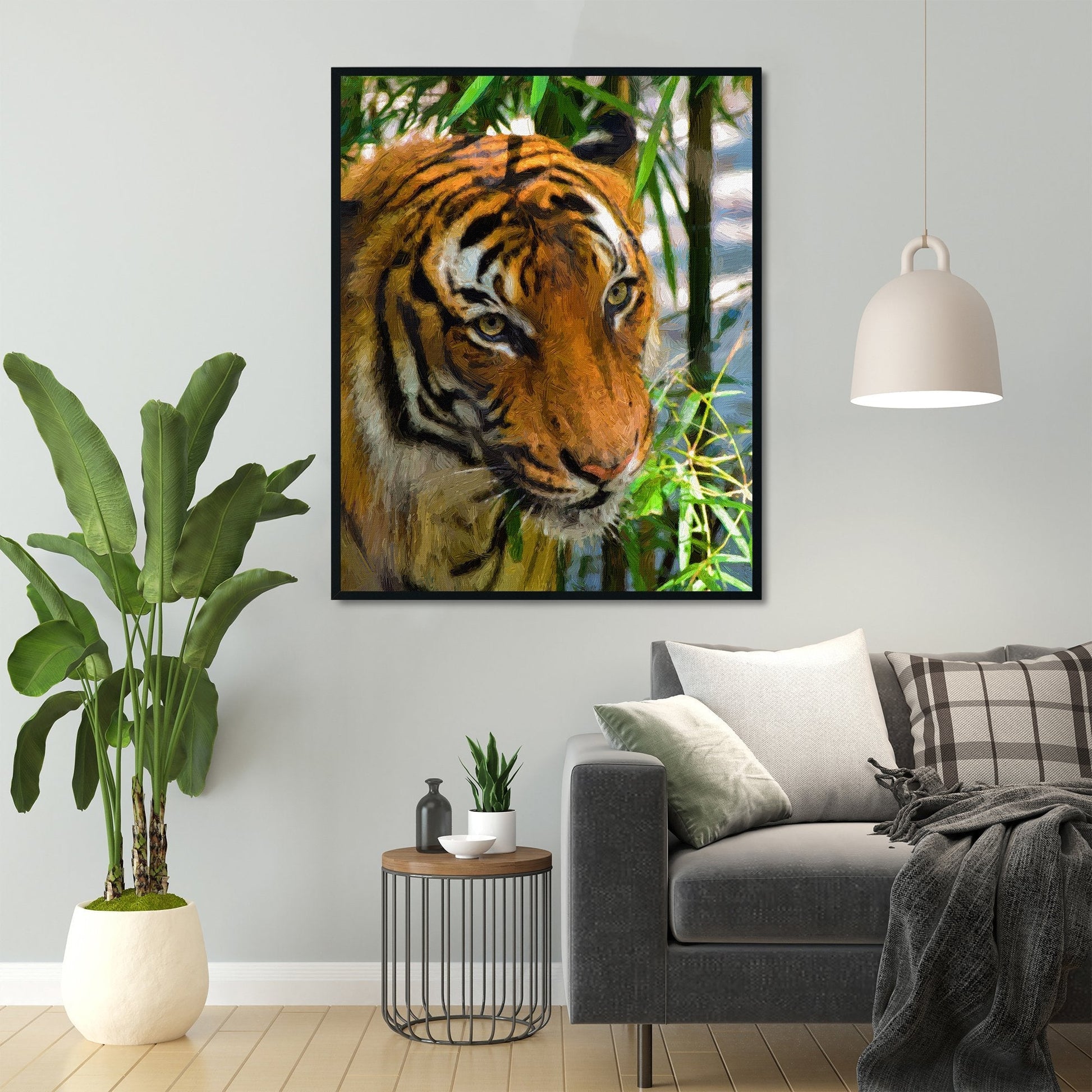 Tiger Painting - Meri Deewar 5 : 6 Vertical Premium Wall Art Canvas by MeriDeewar