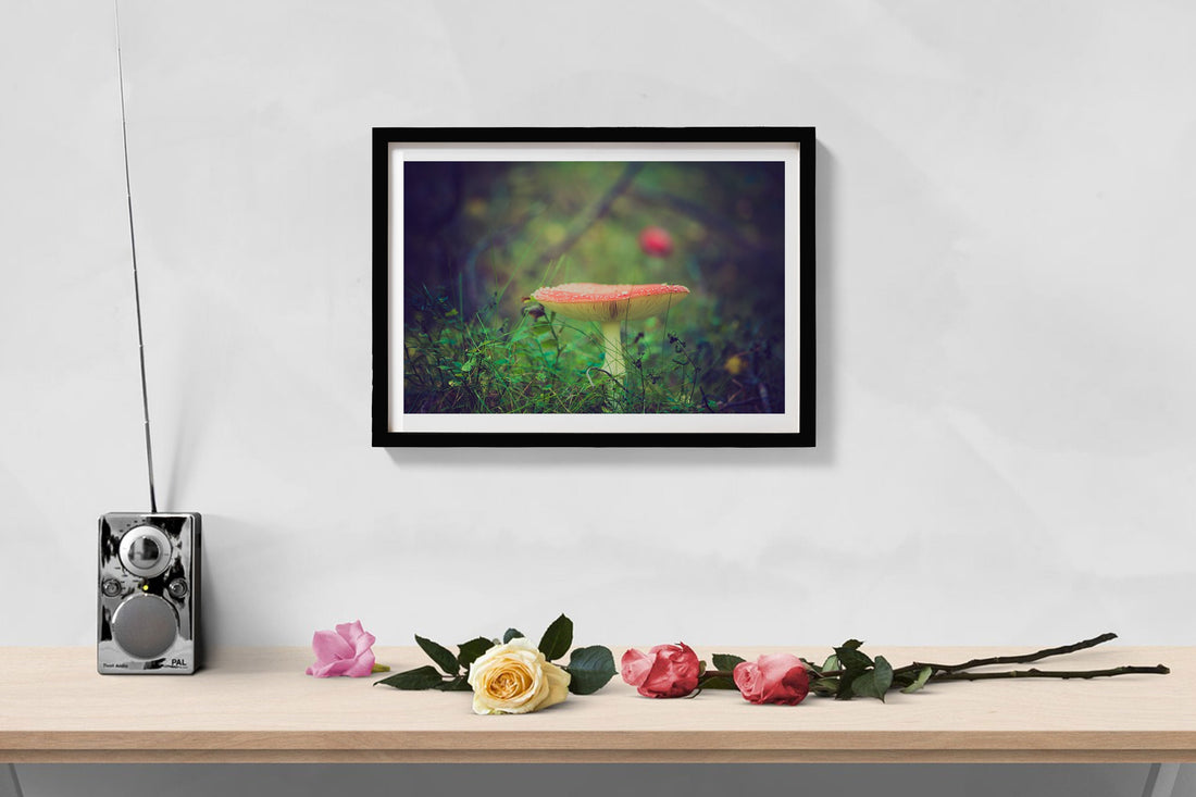 Tiny Mushroom Painting - Meri Deewar 3 : 2 Horizontal Premium Wall Art Canvas by MeriDeewar