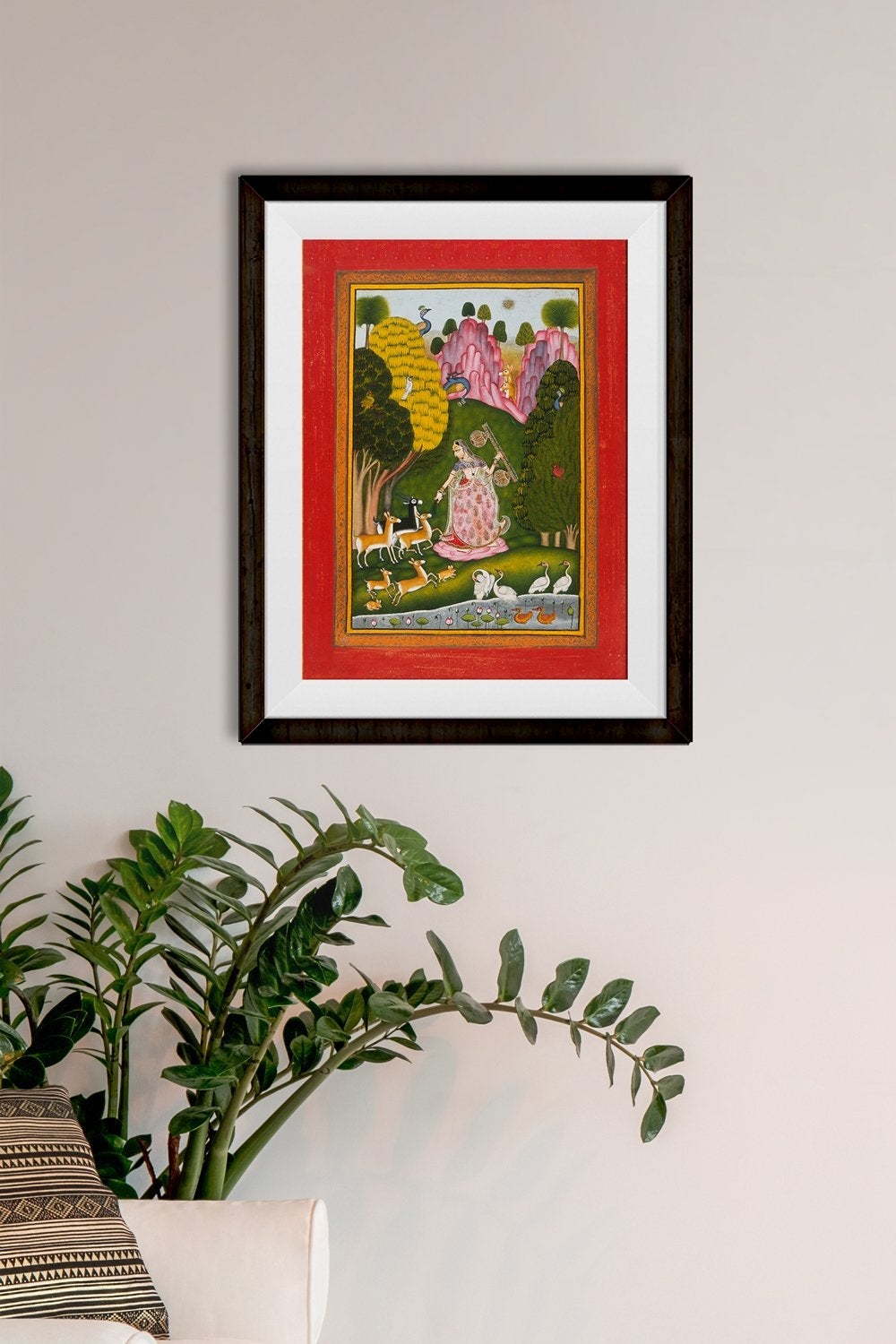 Todi Ragini, from a Ragamala Painting - Meri Deewar 3 : 4 Vertical Premium Wall Art Canvas by MeriDeewar