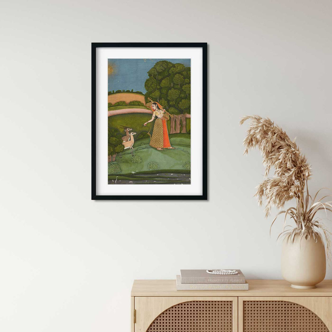 Todi Ragini, from a Ragamala Series Painting 2 : 3 Vertical Premium Wall Art Canvas by MeriDeewar