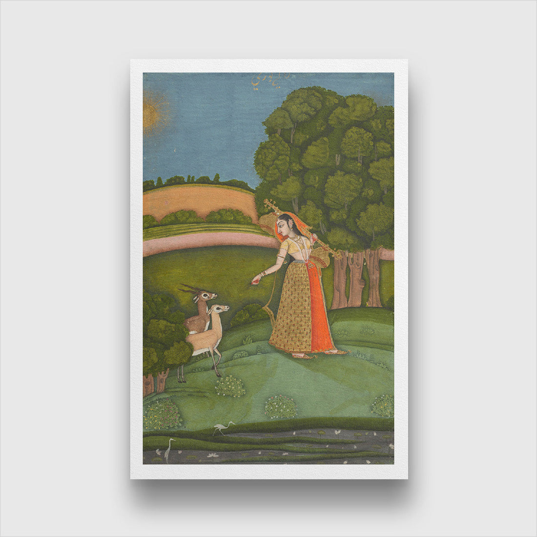 Todi Ragini, from a Ragamala Series Painting 2 : 3 Vertical Premium Wall Art Canvas by MeriDeewar