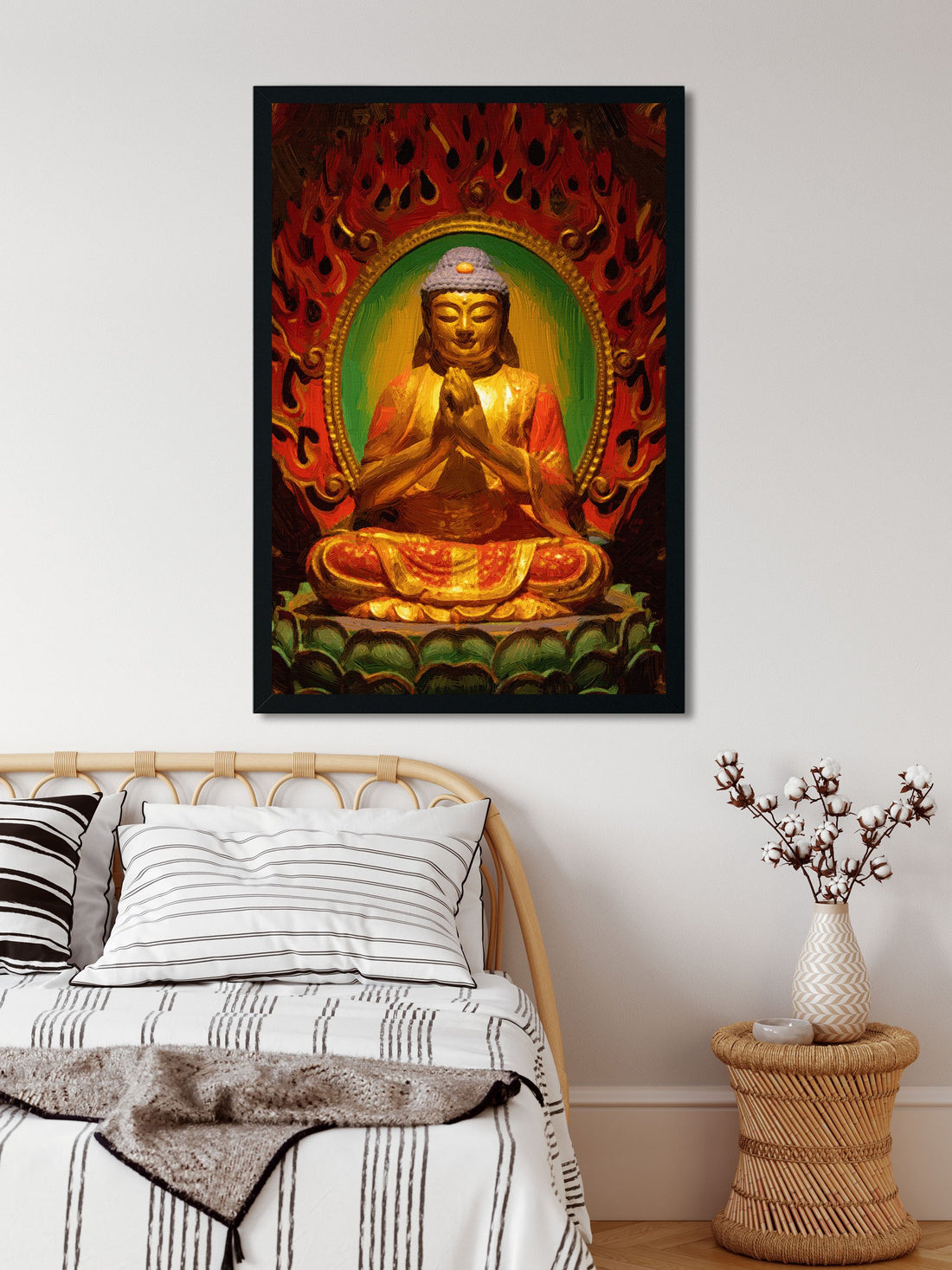 Tooth Relic Temple Buddha statue Painting - Meri Deewar 2 : 3 Vertical Premium Wall Art Canvas by MeriDeewar