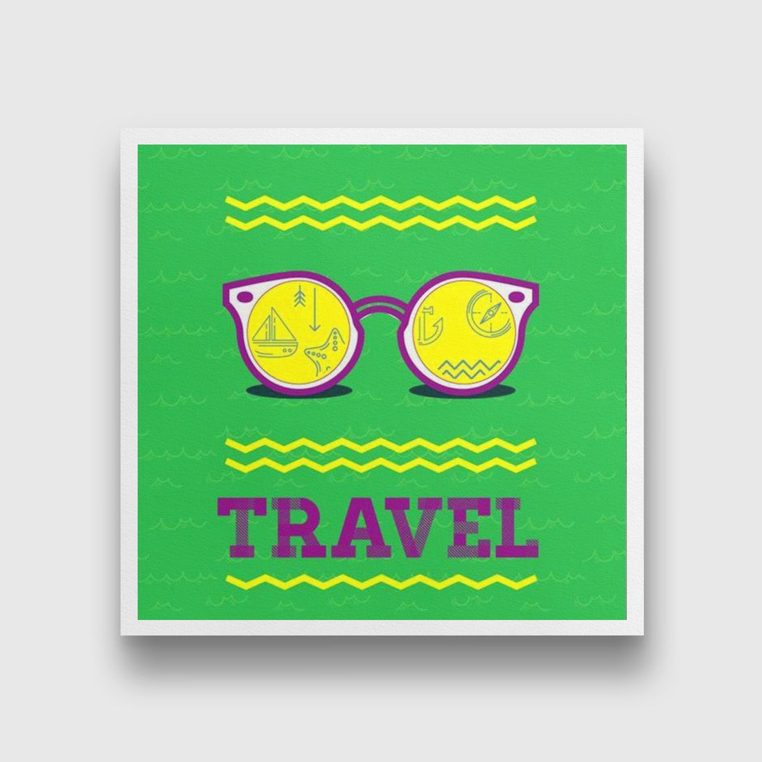 Travel Painting - Meri Deewar 1 : 1 Square Premium Wall Art Canvas by MeriDeewar