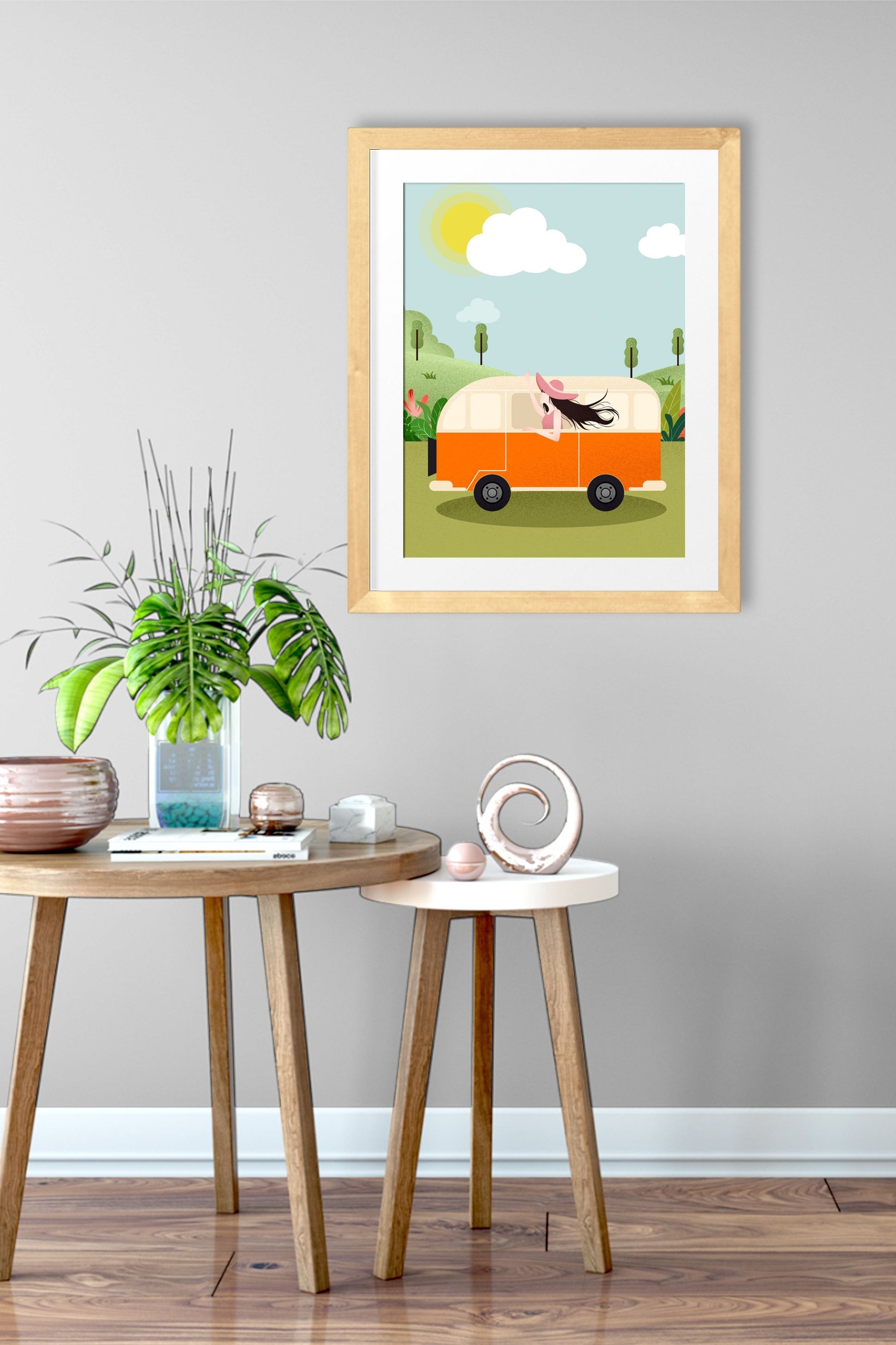 Travel Time Painting - Meri Deewar 2 : 3 Vertical Premium Wall Art Canvas by MeriDeewar