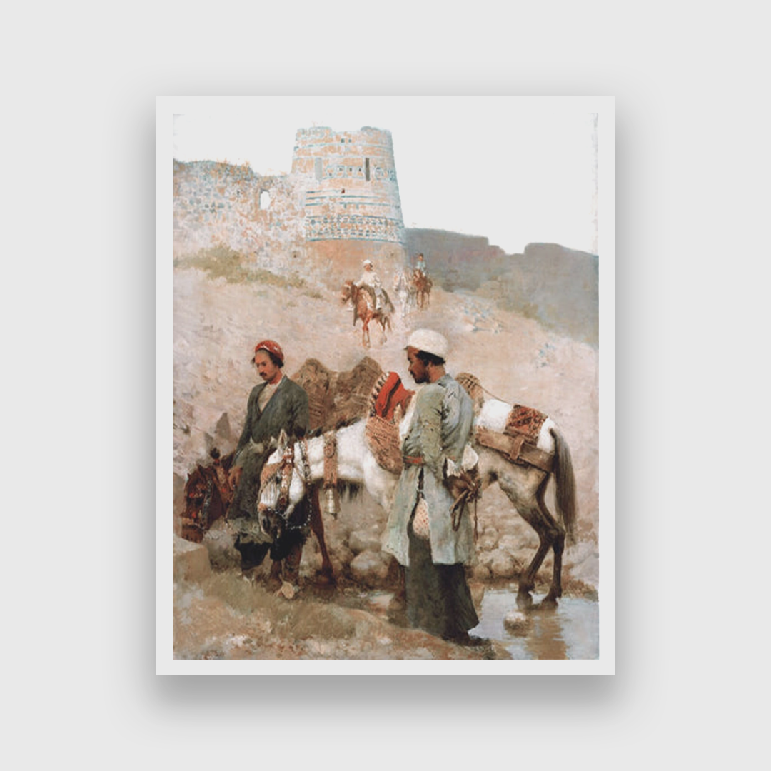 Traveling in Persia Painting 4 :5 Vertical Premium Wall Art Canvas by MeriDeewar