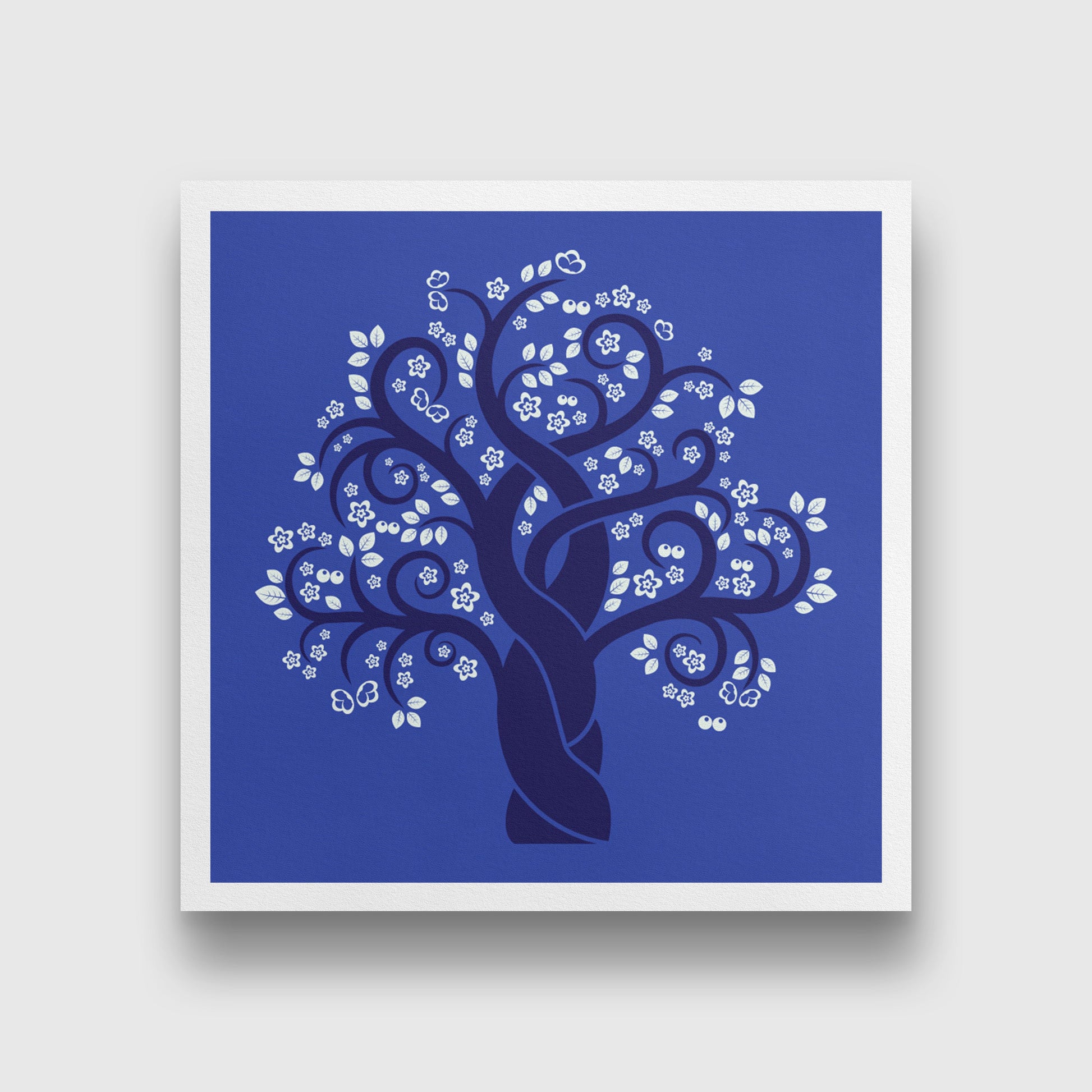 Tree painting 1 : 1 Square Premium Wall Art Canvas by MeriDeewar
