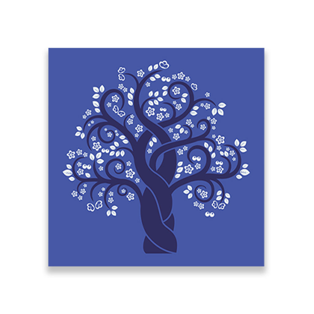 Tree painting 1 : 1 Square Premium Wall Art Canvas by MeriDeewar