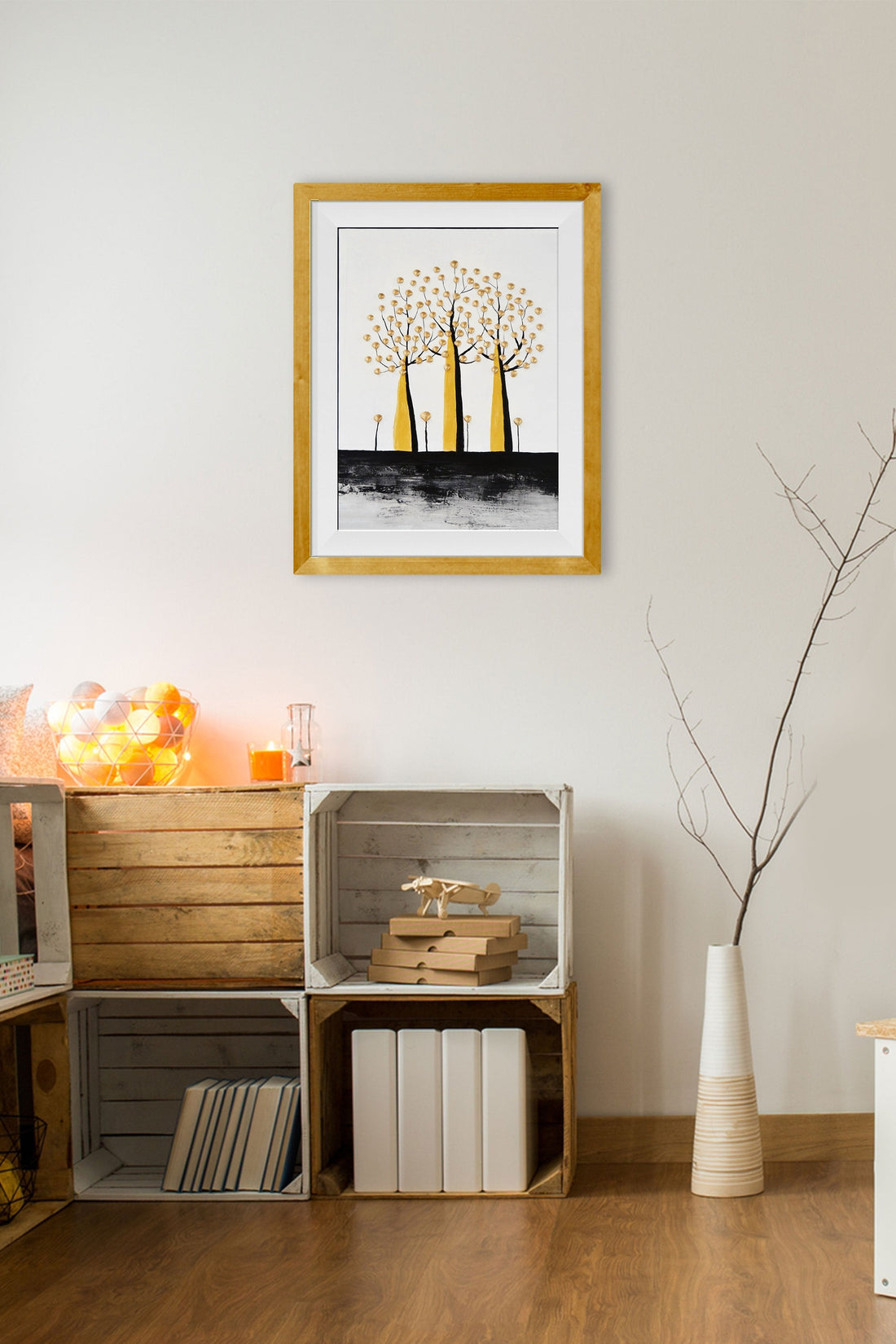 Tree Trees Artwork Painting - Meri Deewar 2 : 3 Vertical Premium Wall Art Canvas by MeriDeewar