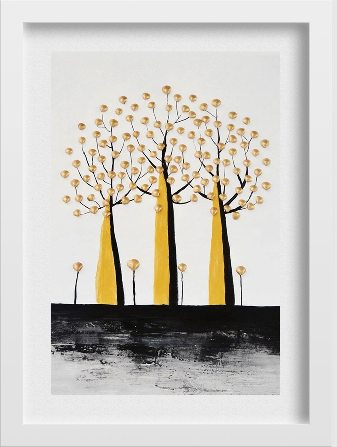 Tree Trees Artwork Painting - Meri Deewar 2 : 3 Vertical Premium Wall Art Canvas by MeriDeewar