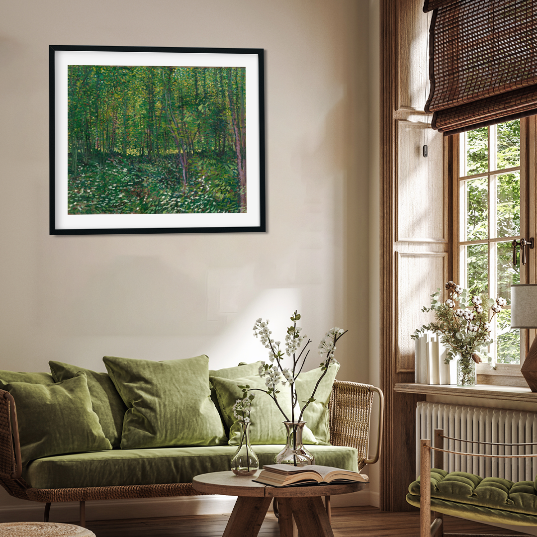 Trees And Undergrowth Painting 2 : 1 Horizontal Premium Wall Art Canvas by MeriDeewar