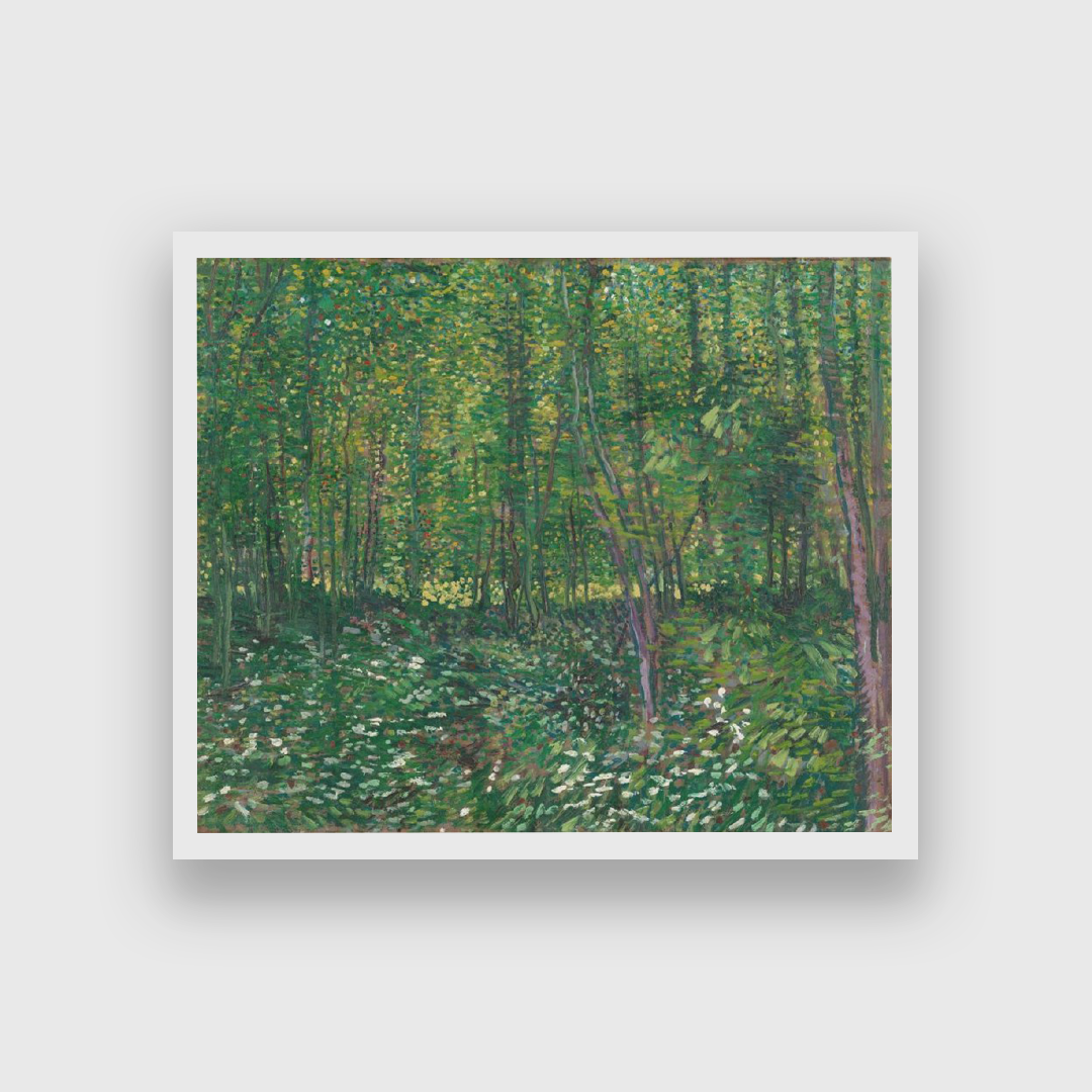 Trees And Undergrowth Painting 2 : 1 Horizontal Premium Wall Art Canvas by MeriDeewar
