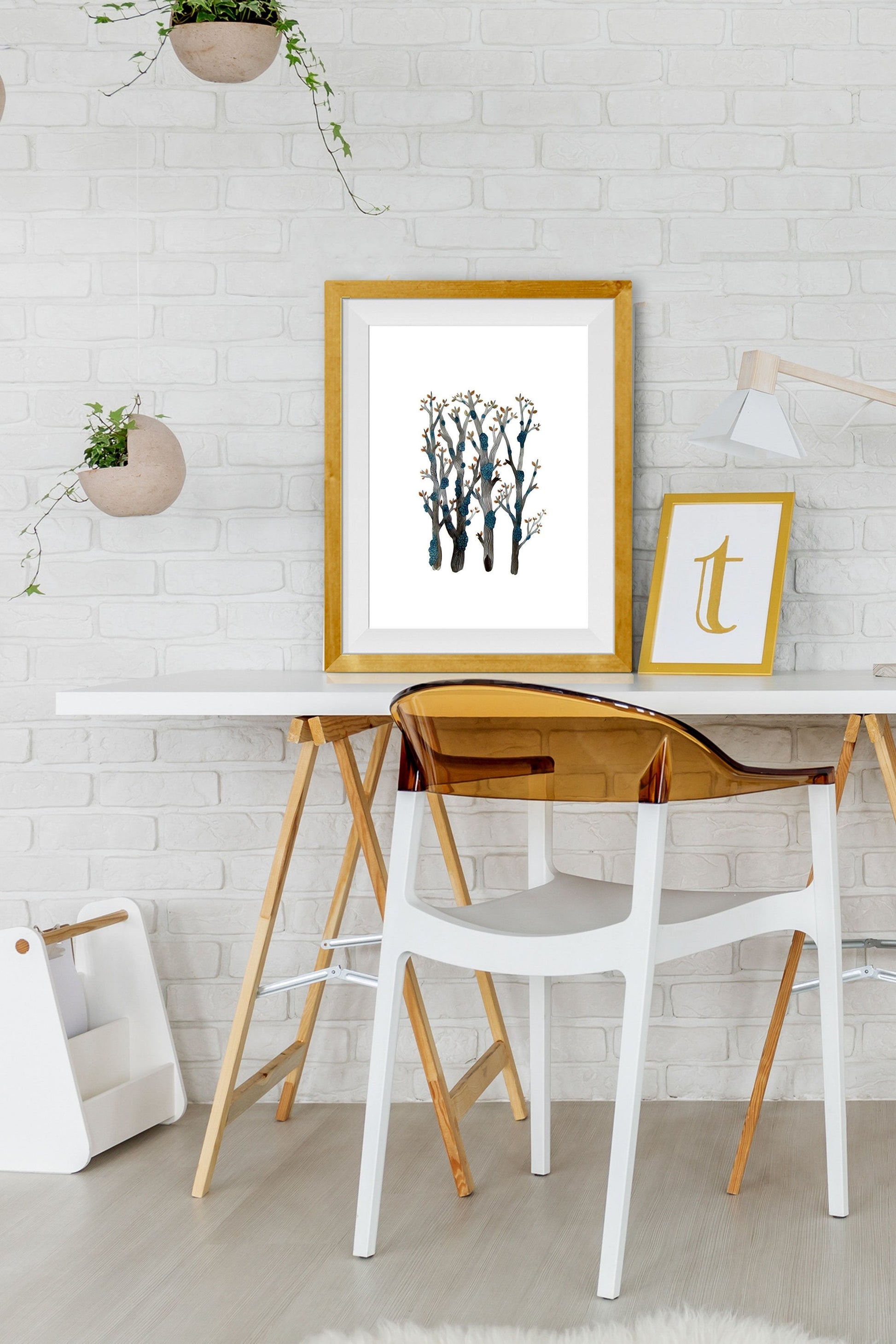 Trees Branches Painting - Meri Deewar 2 : 3 Vertical Premium Wall Art Canvas by MeriDeewar