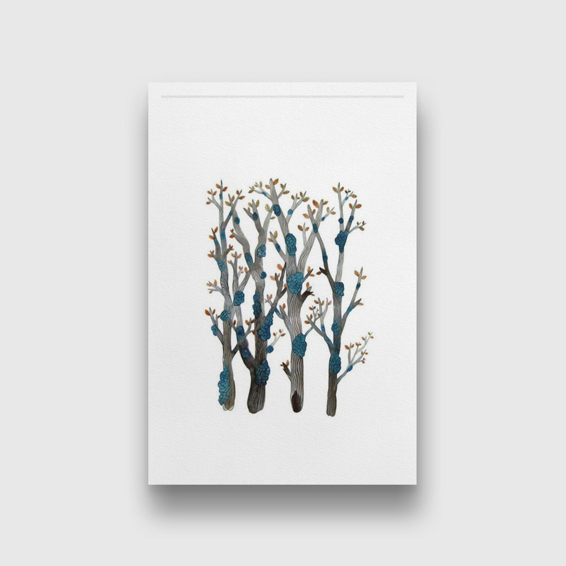 Trees Branches Painting - Meri Deewar 2 : 3 Vertical Premium Wall Art Canvas by MeriDeewar