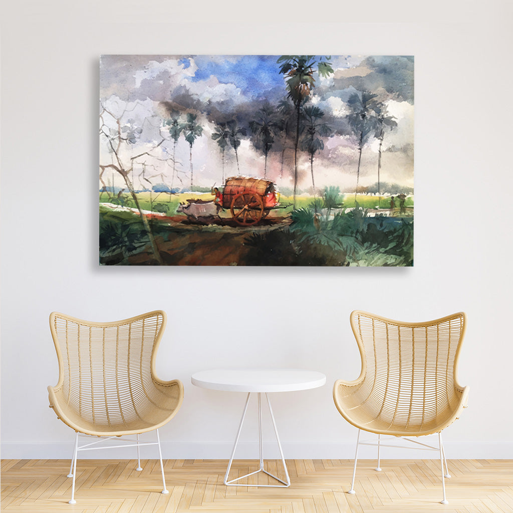 Tribal people in India Painting - Meri Deewar 3 : 2 Horizontal Premium Wall Art Canvas by MeriDeewar