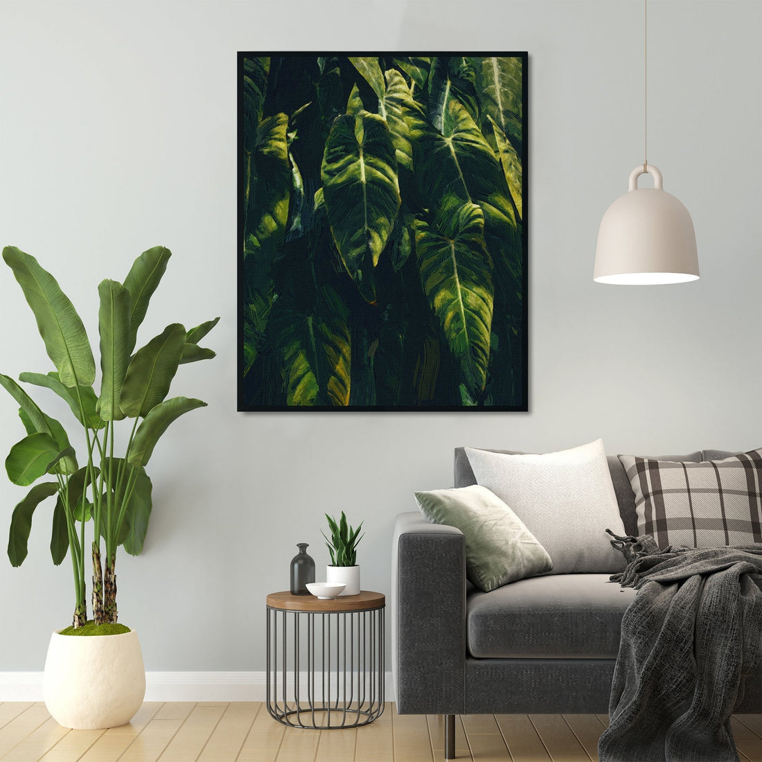 Tropical banana leaf Painting - Meri Deewar 3 : 4 Vertical Premium Wall Art Canvas by MeriDeewar