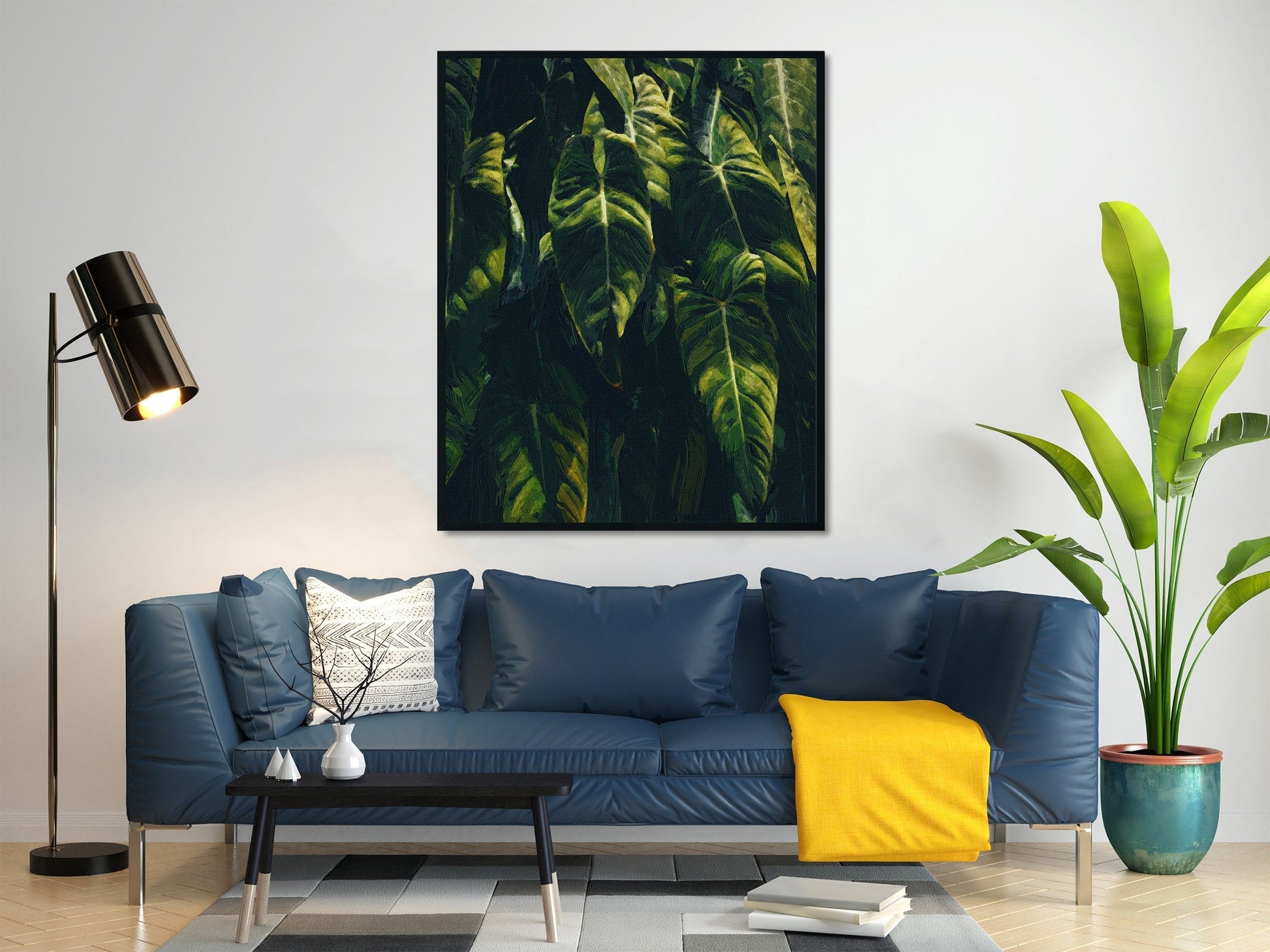 Tropical banana leaf Painting - Meri Deewar 3 : 4 Vertical Premium Wall Art Canvas by MeriDeewar