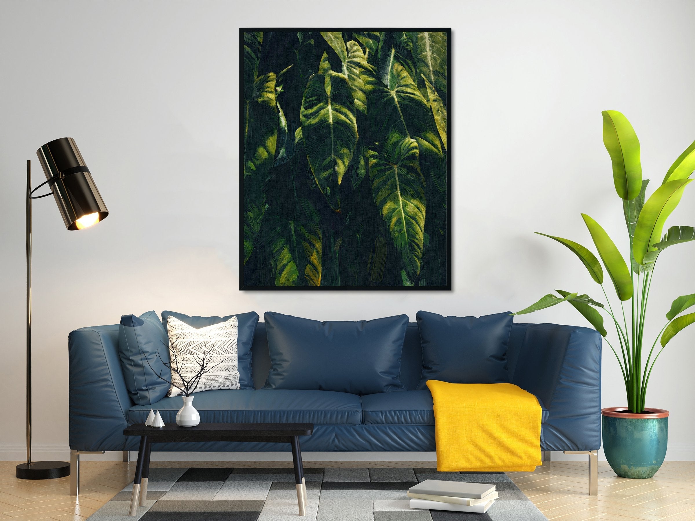 Tropical banana leaf Painting - Meri Deewar 3 : 4 Vertical Premium Wall Art Canvas by MeriDeewar