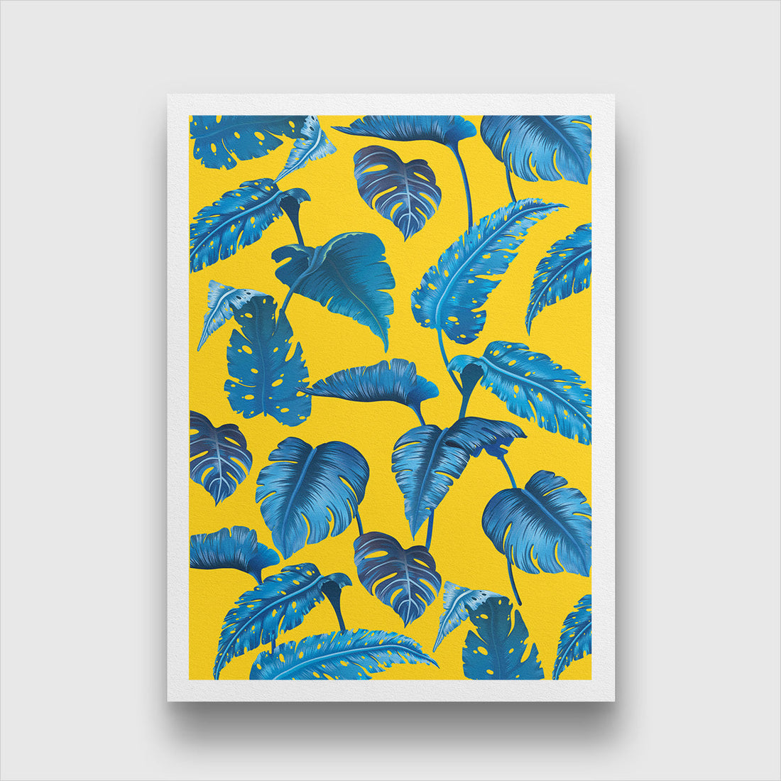 Tropical Monstera Leaves Painting 2 : 3 Vertical Premium Wall Art Canvas by MeriDeewar