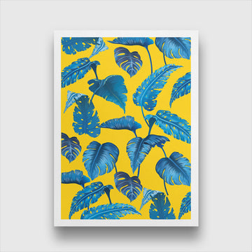 Tropical Monstera Leaves Painting 2 : 3 Vertical Premium Wall Art Canvas by MeriDeewar