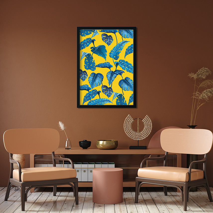 Tropical Monstera Leaves Painting 2 : 3 Vertical Premium Wall Art Canvas by MeriDeewar