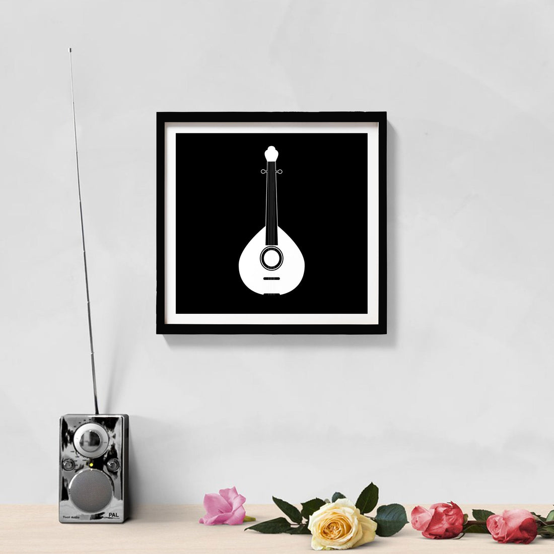 Tuntuna Black and White Painting - Meri Deewar 1 : 1 Square Premium Wall Art Canvas by MeriDeewar