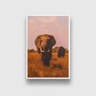 Two African Elephants Painting - Meri Deewar 2 : 3 Vertical Premium Wall Art Canvas by MeriDeewar