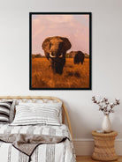 Two African Elephants Painting - Meri Deewar 2 : 3 Vertical Premium Wall Art Canvas by MeriDeewar