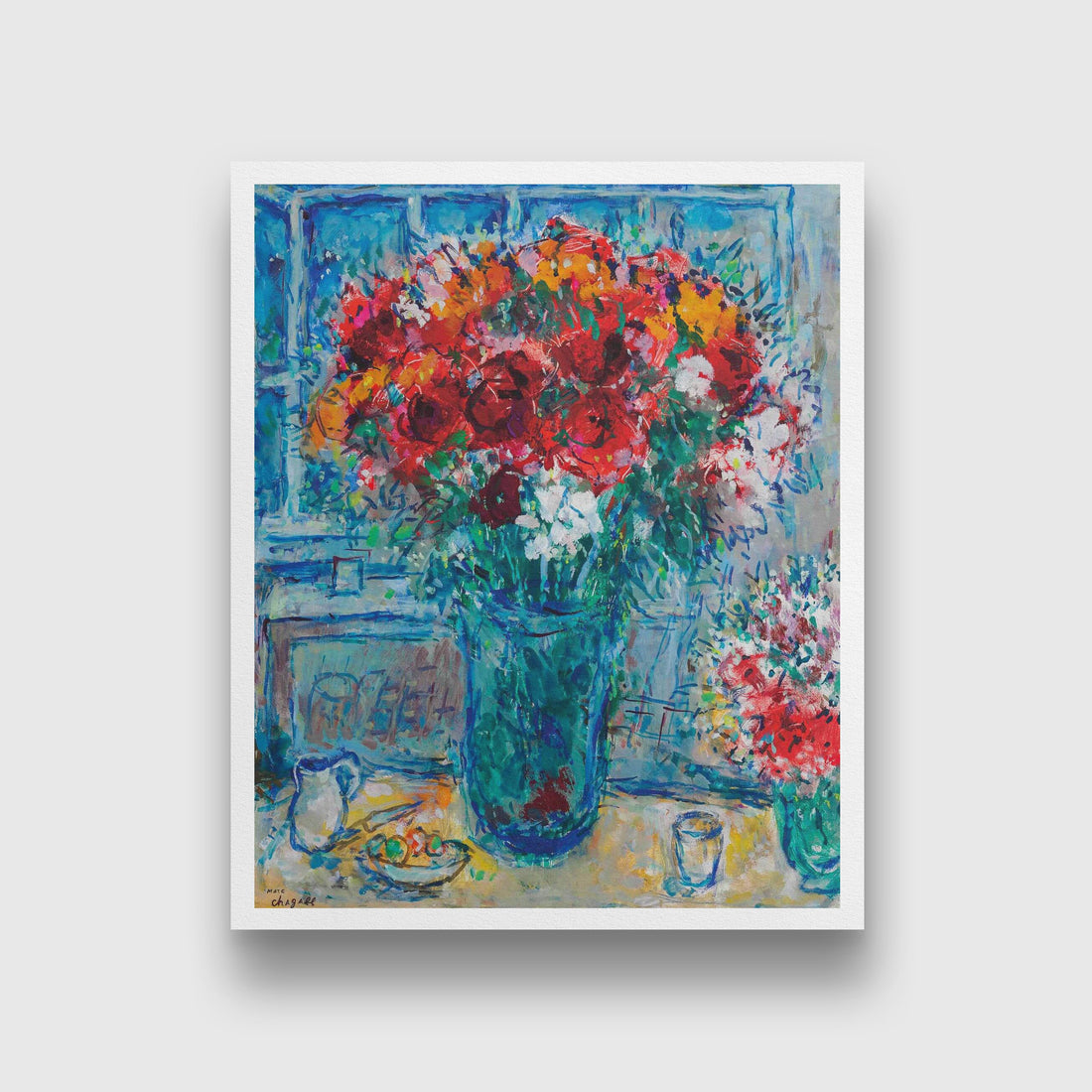 Two bouquets at the workshop Painting - Meri Deewar 4 :5 Vertical Premium Wall Art Canvas by MeriDeewar
