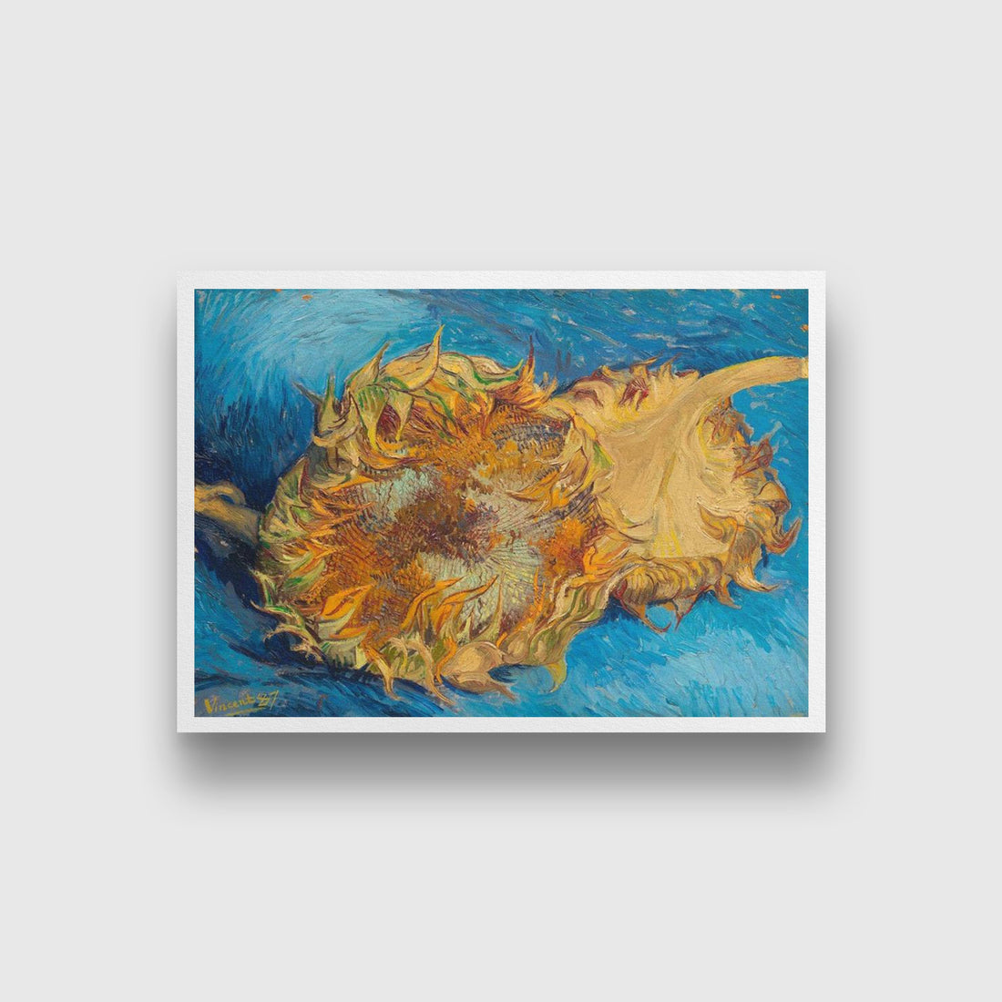 Two Cut Sunflowers By Van Gogh Painting - Meri Deewar 3 : 2 Horizontal Premium Wall Art Canvas by MeriDeewar