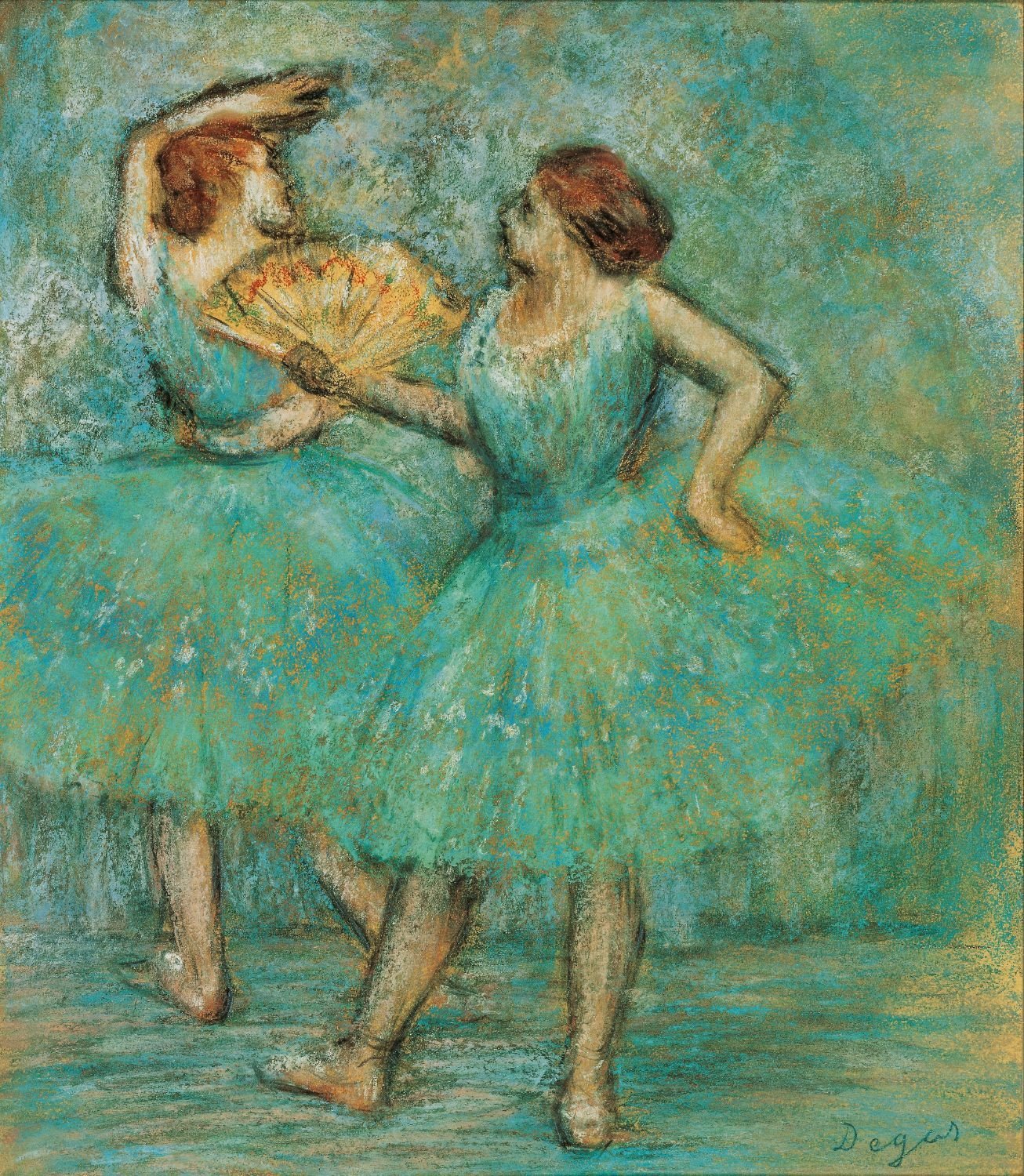 Two Dancers Painting - Meri Deewar 1 : 1 Square Premium Wall Art Canvas by MeriDeewar