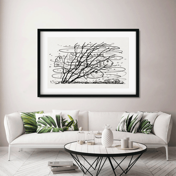 Two fish in the water Painting 2 : 1 Horizontal Premium Wall Art Canvas by MeriDeewar