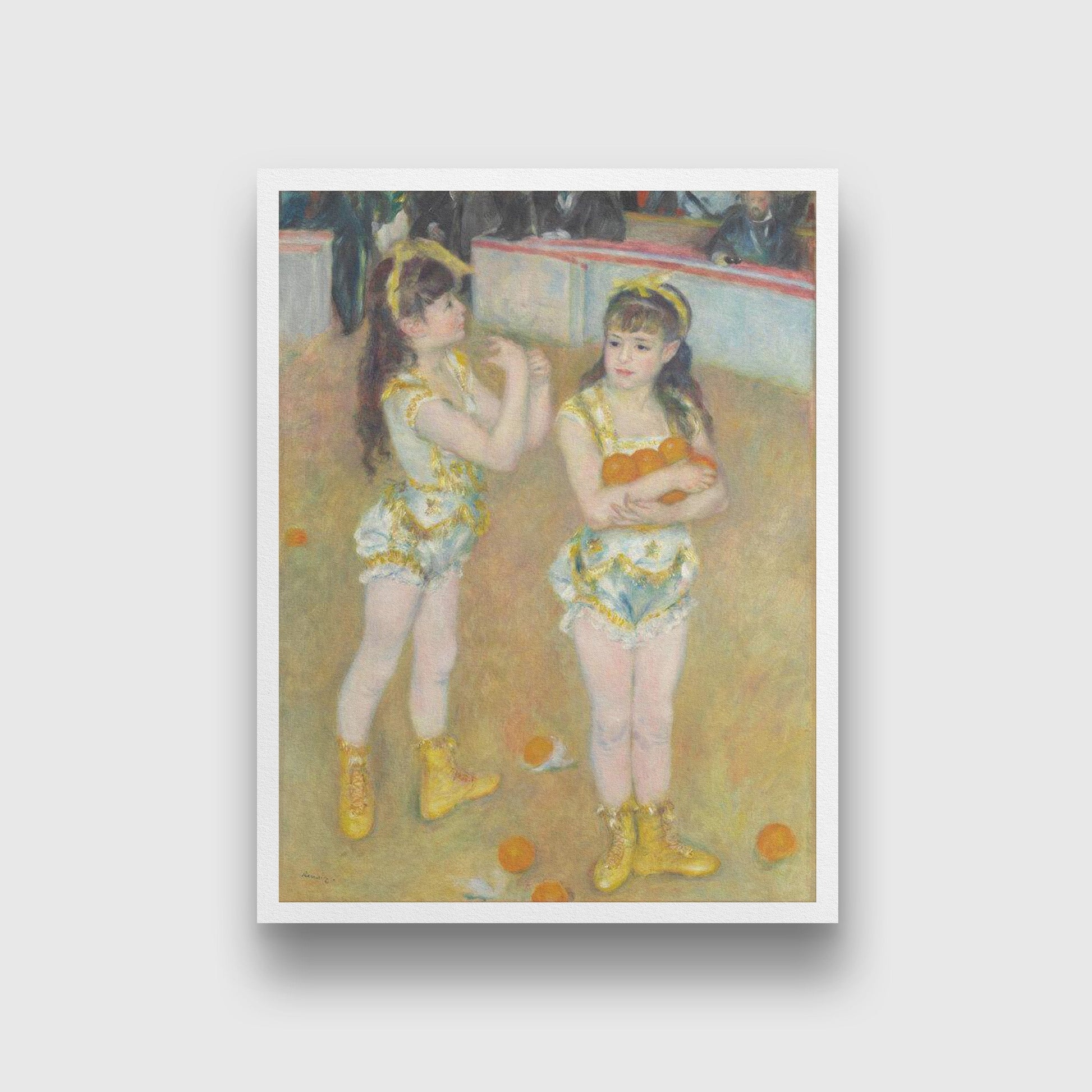 Two Little Circus Girls Painting - Meri Deewar 3 : 4 Vertical Premium Wall Art Canvas by MeriDeewar