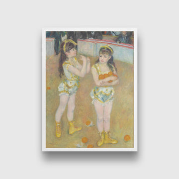 Two Little Circus Girls Painting - Meri Deewar 3 : 4 Vertical Premium Wall Art Canvas by MeriDeewar