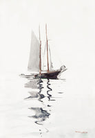 Two–masted Schooner with Dory painting - Meri Deewar 2 : 3 Vertical Premium Wall Art Canvas by MeriDeewar