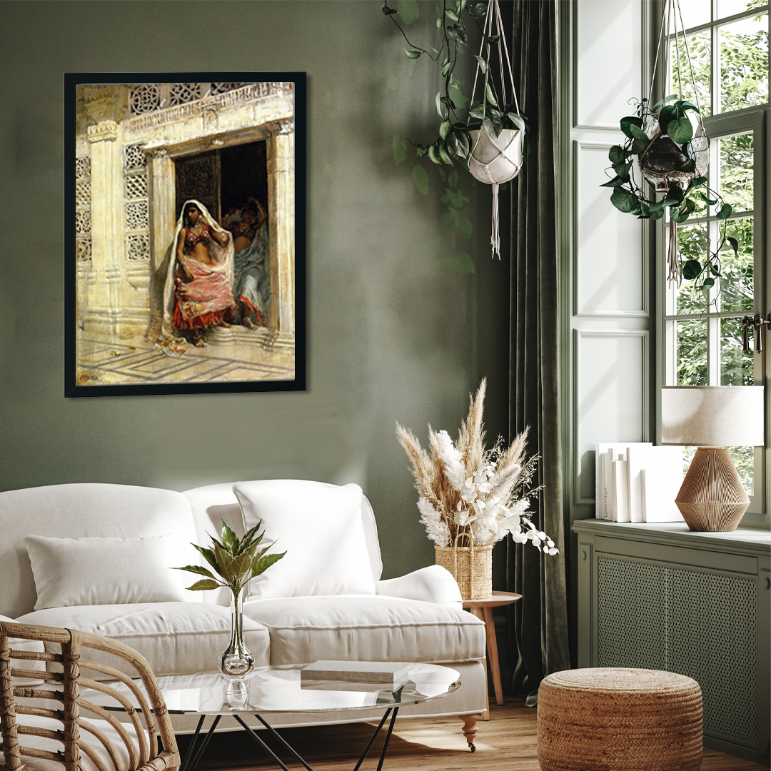 Two Nautch Girls Painting 3 : 4 Vertical Premium Wall Art Canvas by MeriDeewar
