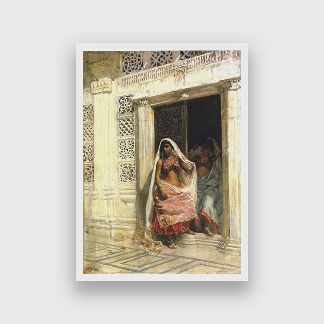 Two Nautch Girls Painting 3 : 4 Vertical Premium Wall Art Canvas by MeriDeewar