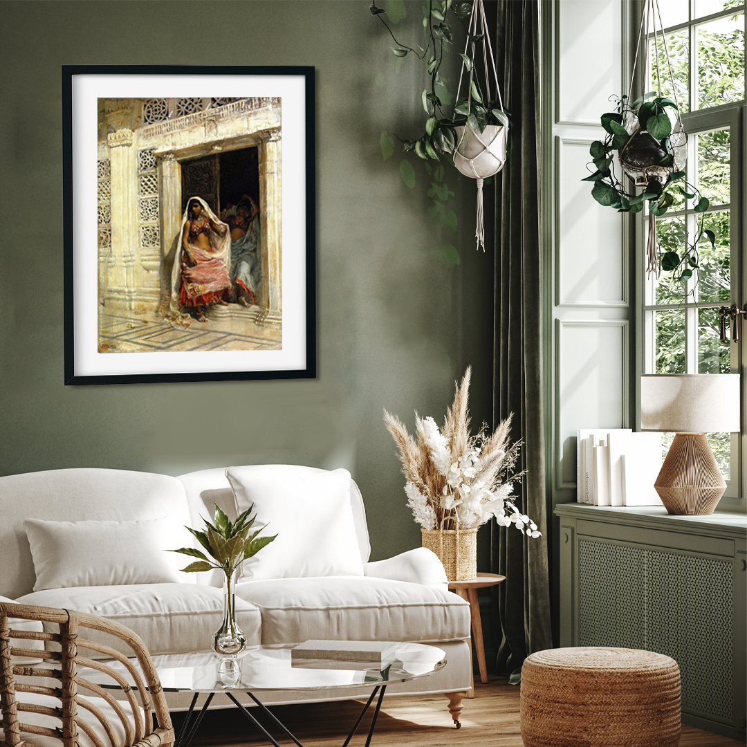 Two Nautch Girls Painting 3 : 4 Vertical Premium Wall Art Canvas by MeriDeewar