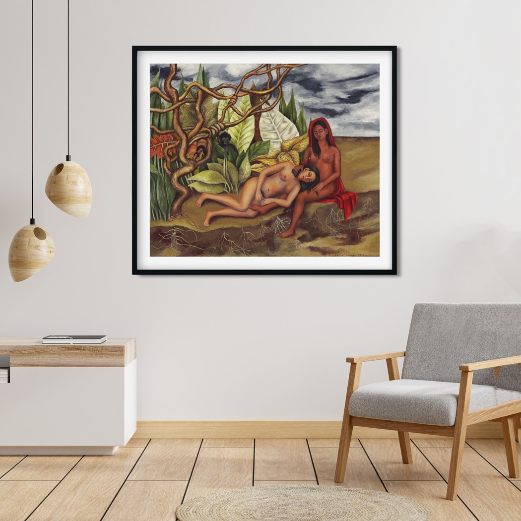 Two Nudes in the Forest Painting - Meri Deewar 6 : 5 Horizontal Premium Wall Art Canvas by MeriDeewar
