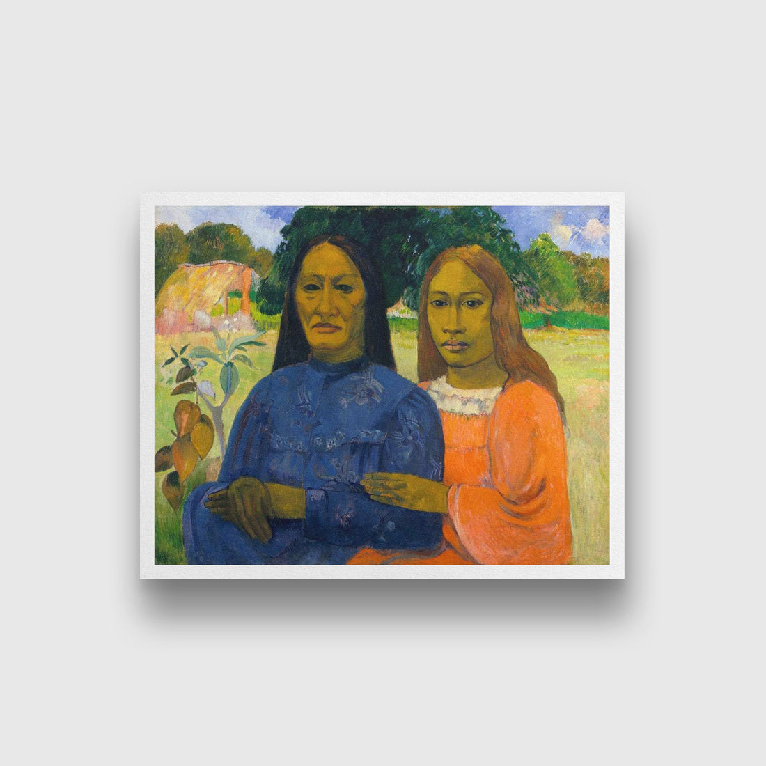 Two Women Painting - Meri Deewar 4 :5 Vertical Premium Wall Art Canvas by MeriDeewar