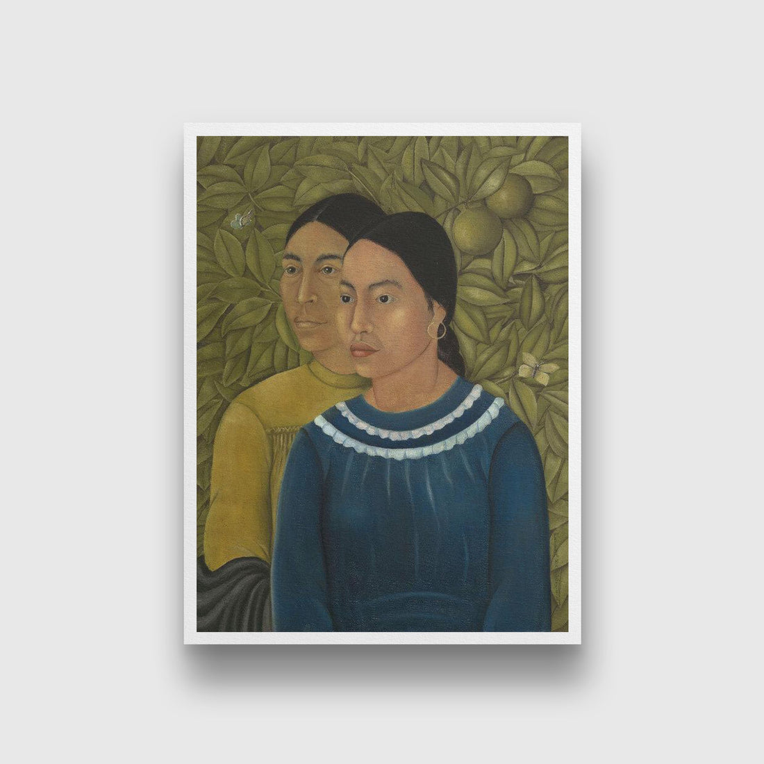 Two Women Salvadora and Herminia Painting - Meri Deewar 3 : 4 Vertical Premium Wall Art Canvas by MeriDeewar