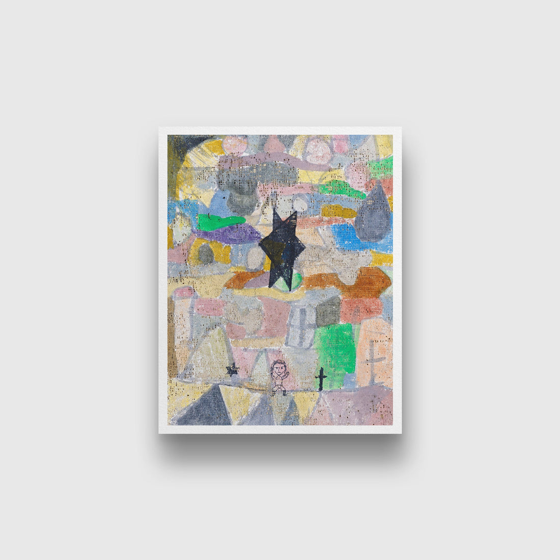 Under a black star painting - Meri Deewar 4 :5 Vertical Premium Wall Art Canvas by MeriDeewar